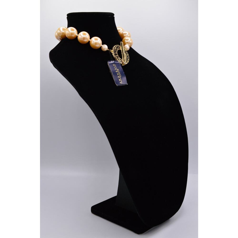 Givenchy Vintage Runway Logo Choker Necklace Chunky Pearl Bold NOS 1980s BinN - Picture 5 of 12
